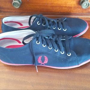 Fred Perry Kingston Twill Sneakers, Navy Blue, Worn Once!
